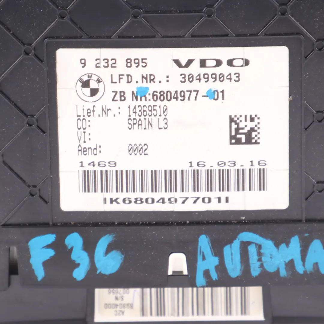 Instrument Cluster BMW F30 F31 Diesel Speedo Clocks Meter Automatic to with Part number 6804977 Instrument Cluster BMW F30 F31 Diesel Speedo Clocks Meter Automatic - SKU rhd-6804977 - Part number 6804977