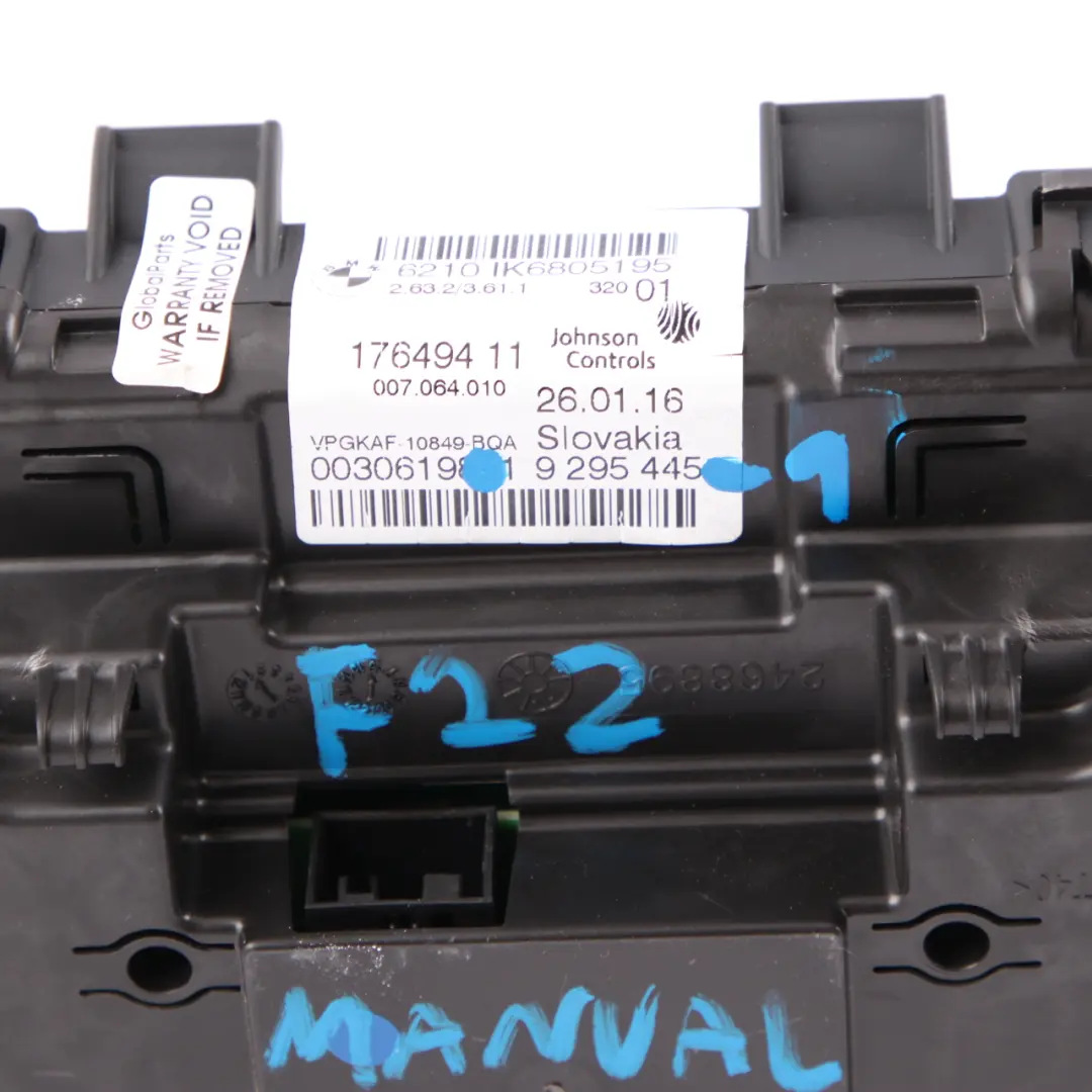 Instrument Cluster BMW F20 F21 F22 F23 Speedo Clocks Unit Manual - SKU rhd-6805195-1 - Part number 6805195