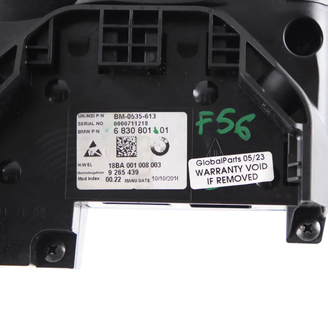 Instrument Cluster Speedo Clocks Speedometer to Mini JCW F55 F56 F57 F60 with Part number 6830801 Mini JCW F55 F56 F57 F60 Instrument Cluster Speedo Clocks Speedometer - SKU rhd-6830801 - Part number 6830801