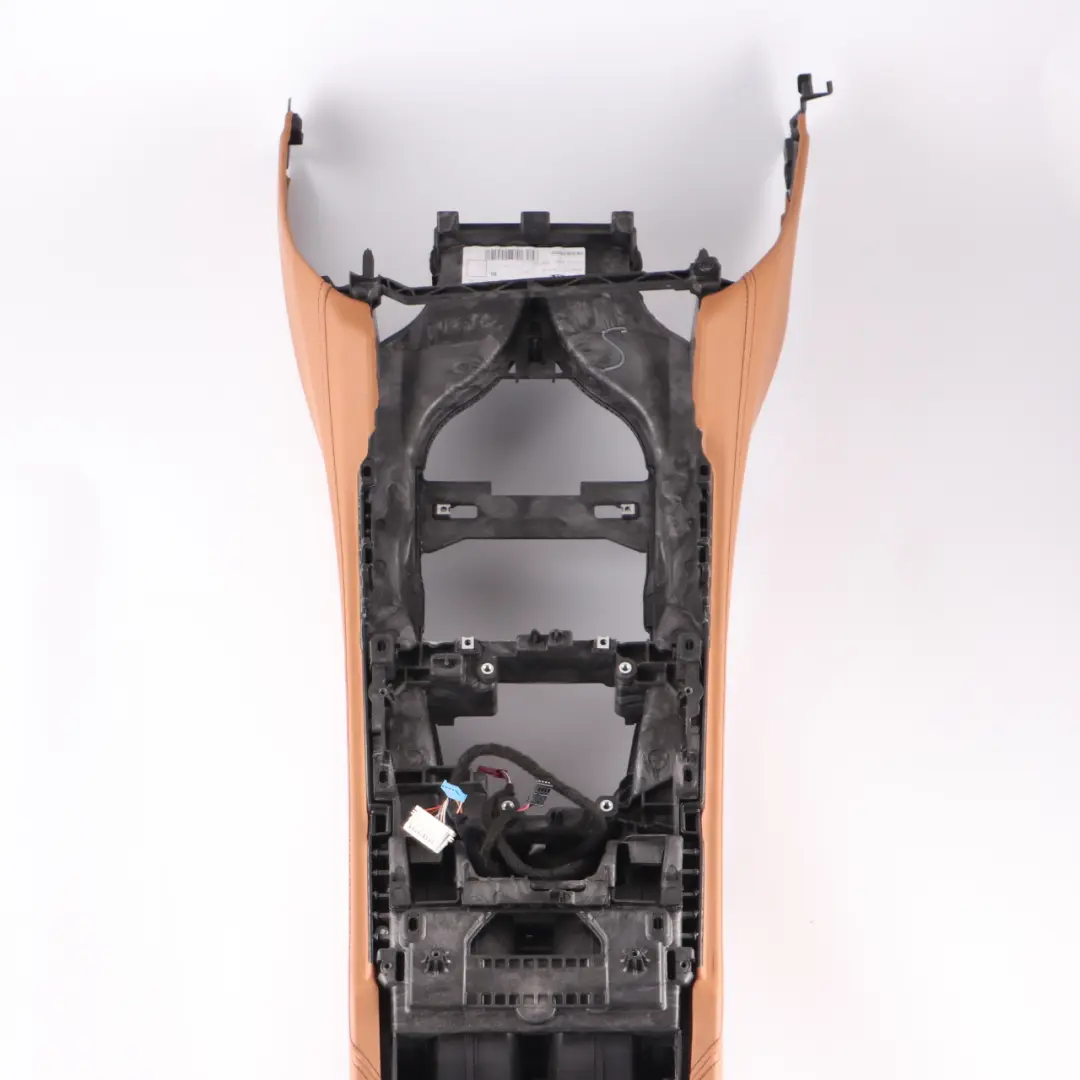 Centre Middle Console Armrest Mounting Holder Bracket Leather Cognac to BMW G11 with Part number 6843418 BMW G11 Centre Middle Console Armrest Mounting Holder Bracket Leather Cognac - SKU rhd-6843418 - Part number 6843418