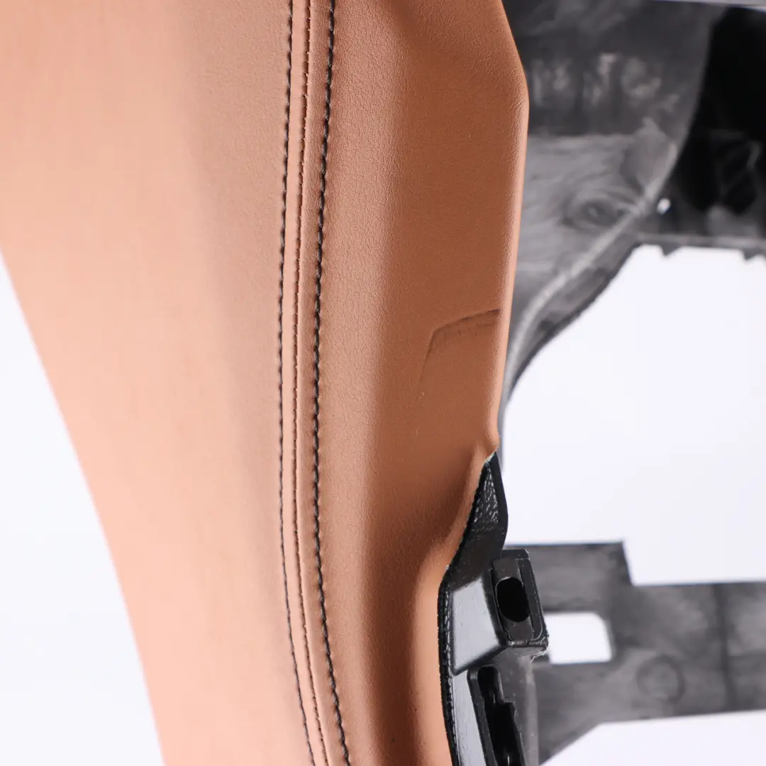 Centre Middle Console Armrest Mounting Holder Bracket Leather Cognac to BMW G11 with Part number 6843418 BMW G11 Centre Middle Console Armrest Mounting Holder Bracket Leather Cognac - SKU rhd-6843418 - Part number 6843418