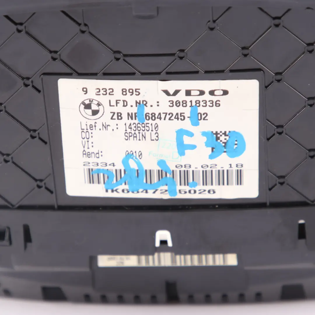 Instrument Cluster BMW F30 F31 Unit Speedo Clocks Module MPH Automaitc to with Part number 6847245 Instrument Cluster BMW F30 F31 Unit Speedo Clocks Module MPH Automaitc - SKU rhd-6847245 - Part number 6847245