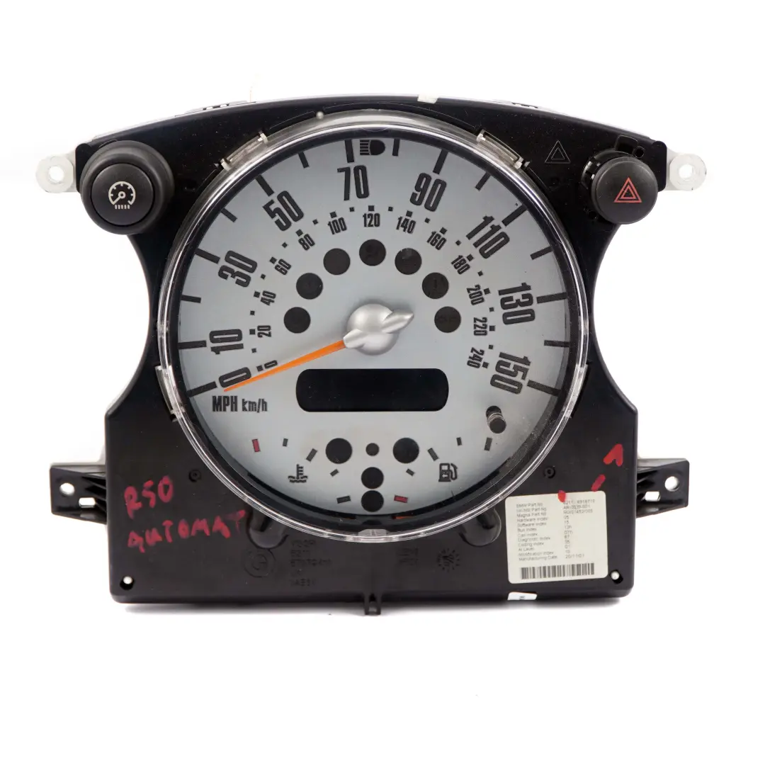 Speedometer Speedo Clock Instrument Cluster 6918719 to Mini Cooper One R50 R52 with Part number 9126988 Mini Cooper One R50 R52 Speedometer Speedo Clock Instrument Cluster 6918719 - SKU rhd-6918719-1 - Part number 9126988