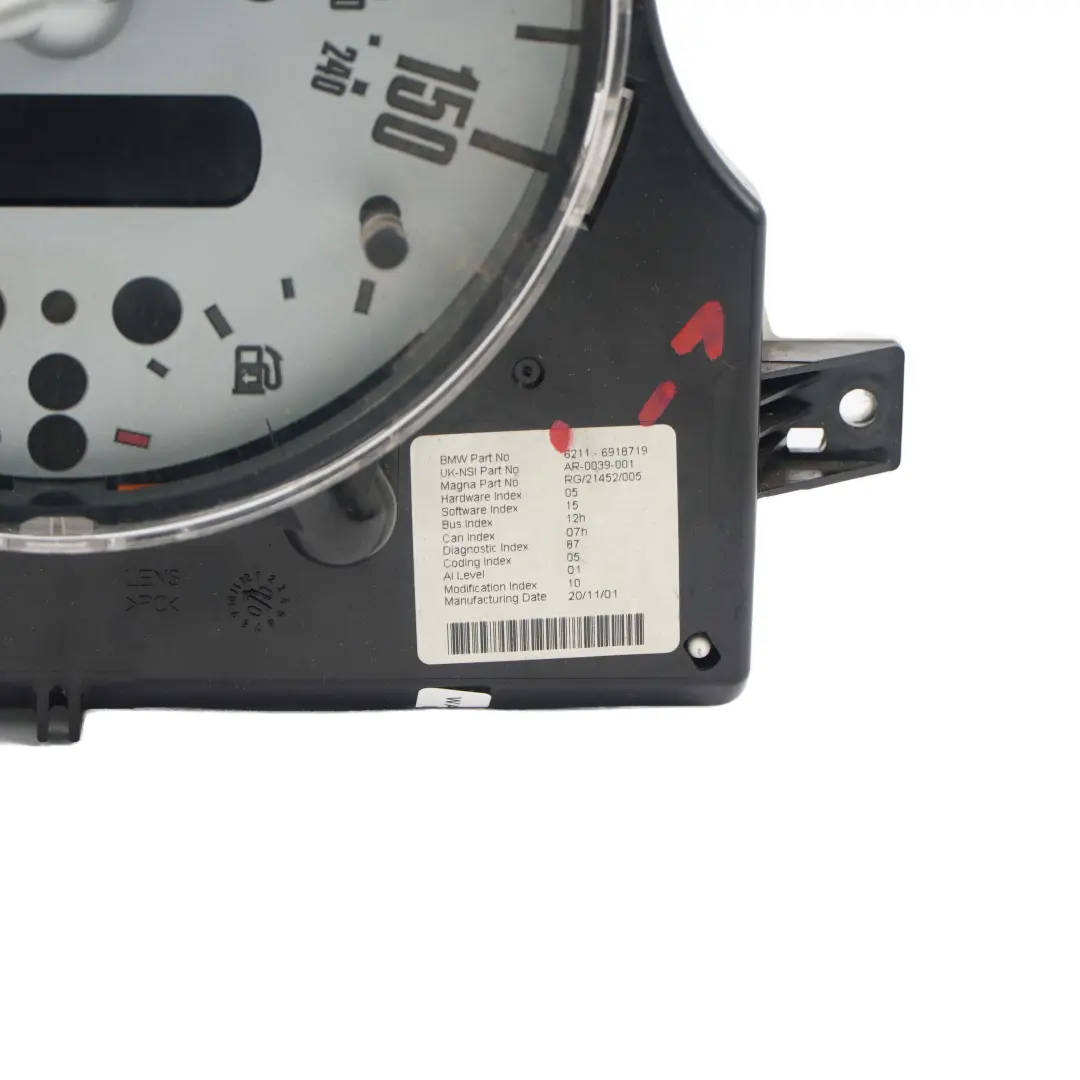 Speedometer Speedo Clock Instrument Cluster 6918719 to Mini Cooper One R50 R52 with Part number 9126988 Mini Cooper One R50 R52 Speedometer Speedo Clock Instrument Cluster 6918719 - SKU rhd-6918719-1 - Part number 9126988