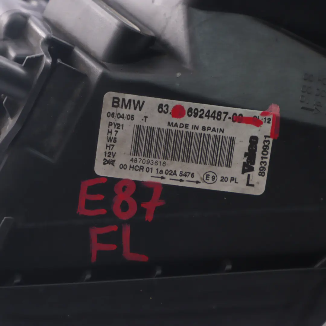 Side Front Left N/S Headlight Headlamp Lamp to BMW 1 Series E87 Passenger with Part number 6924487 BMW 1 Series E87 Passenger Side Front Left N/S Headlight Headlamp Lamp - SKU rhd-6924487-1 - Part number 6924487