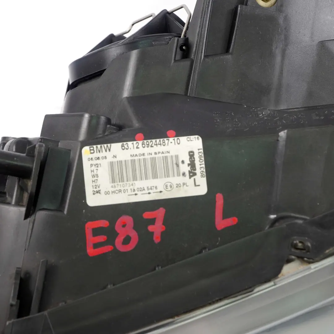 BMW 1 Series E87 Passenger Side Front Left Light Headlight Headlamp N/S - SKU rhd-6924487 - Part number 6924487
