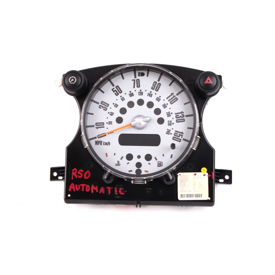 Speedometer Speedo Clock Cluster Instrument Automatic to Mini One R50 R52 with Part number 6924905 Mini One R50 R52 Speedometer Speedo Clock Cluster Instrument Automatic - SKU rhd-6924905-1 - Part number 6924905