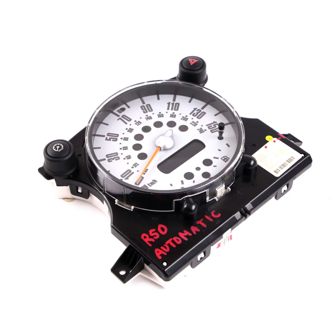 Speedometer Speedo Clock Cluster Instrument Automatic to Mini One R50 R52 with Part number 6924905 Mini One R50 R52 Speedometer Speedo Clock Cluster Instrument Automatic - SKU rhd-6924905-1 - Part number 6924905