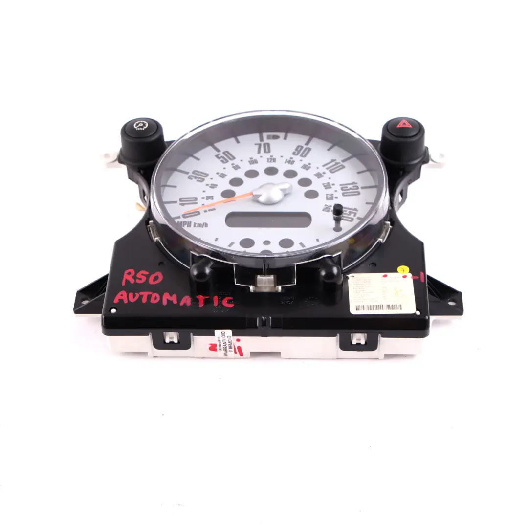 Speedometer Speedo Clock Cluster Instrument Automatic to Mini One R50 R52 with Part number 6924905 Mini One R50 R52 Speedometer Speedo Clock Cluster Instrument Automatic - SKU rhd-6924905-1 - Part number 6924905