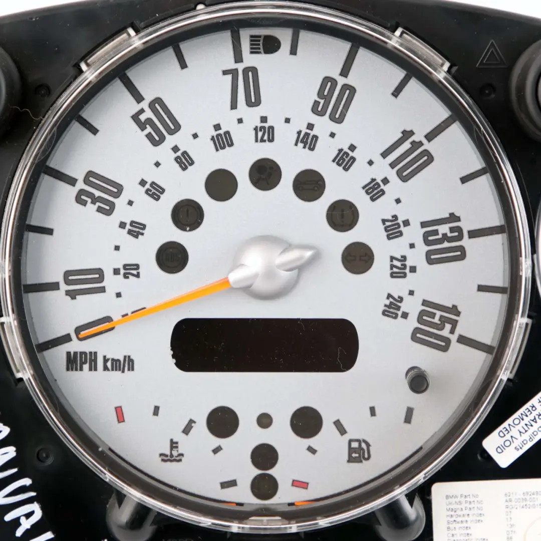 Speedometer Speedo Clock Cluster Instrument Manual to Mini One R50 R52 with Part number 6924905 Mini One R50 R52 Speedometer Speedo Clock Cluster Instrument Manual - SKU rhd-6924905-3 - Part number 6924905