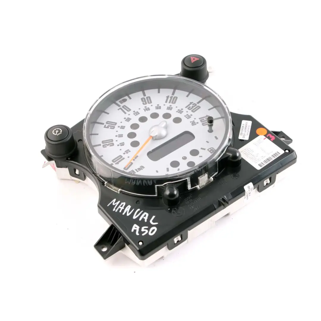 Speedometer Speedo Clock Cluster Instrument Manual to Mini One R50 R52 with Part number 6924905 Mini One R50 R52 Speedometer Speedo Clock Cluster Instrument Manual - SKU rhd-6924905-3 - Part number 6924905