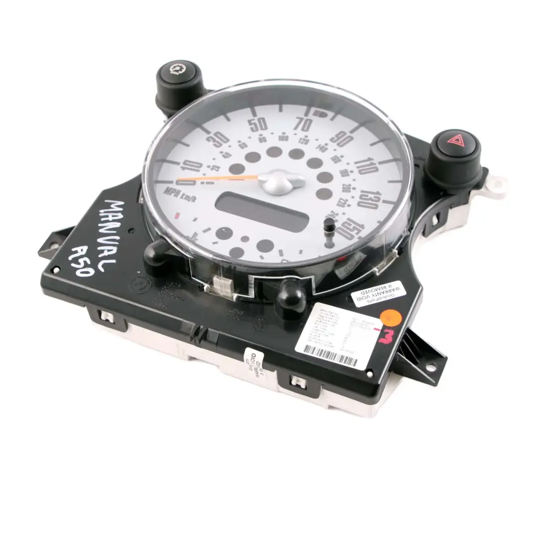 Speedometer Speedo Clock Cluster Instrument Manual to Mini One R50 R52 with Part number 6924905 Mini One R50 R52 Speedometer Speedo Clock Cluster Instrument Manual - SKU rhd-6924905-3 - Part number 6924905