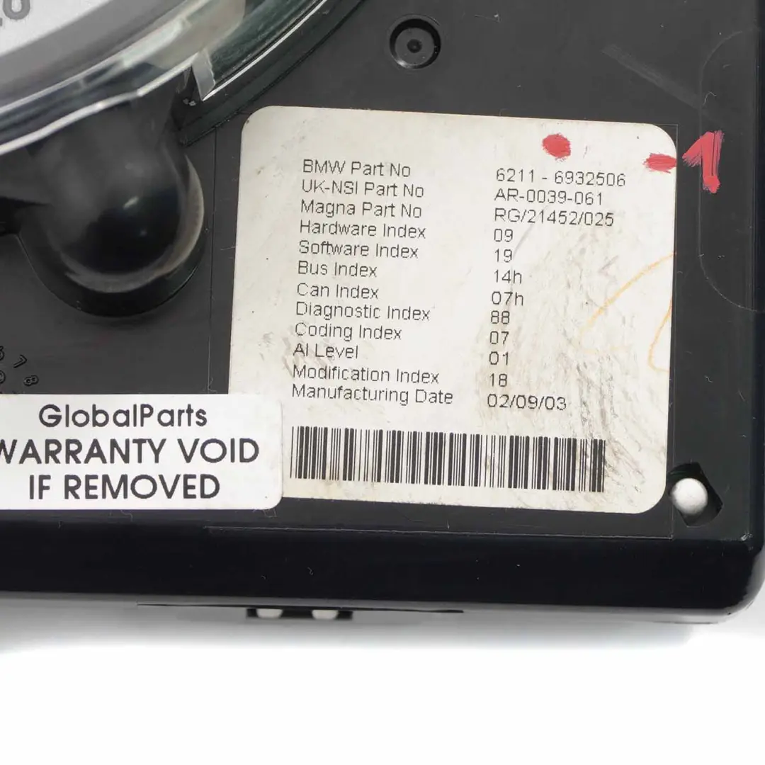 Speedometer Mini One R50 R52 Speedo Clock Instrument Cluster Manual to with Part number 6932506 Speedometer Mini One R50 R52 Speedo Clock Instrument Cluster Manual - SKU rhd-6932506-1 - Part number 6932506