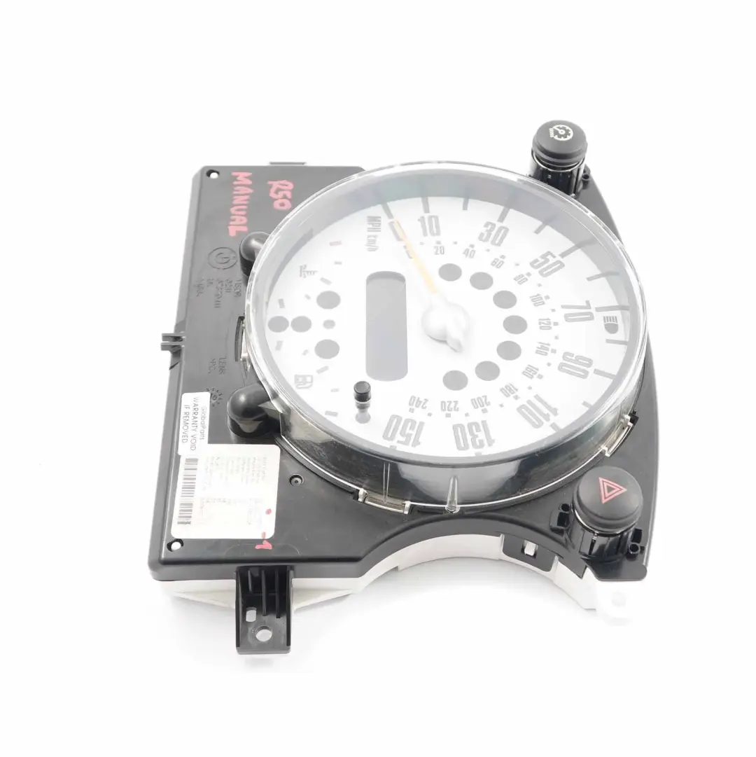 Speedometer Mini One R50 R52 Speedo Clock Instrument Cluster Manual to with Part number 6932506 Speedometer Mini One R50 R52 Speedo Clock Instrument Cluster Manual - SKU rhd-6932506-1 - Part number 6932506