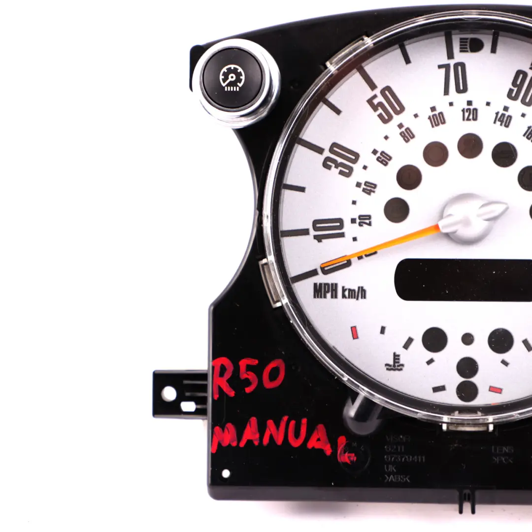 Speedometer Speedo Clock Instrument Cluster Manual to Mini Cooper One R50 R52 with Part number 6932506 Mini Cooper One R50 R52 Speedometer Speedo Clock Instrument Cluster Manual - SKU rhd-6932506-2 - Part number 6932506