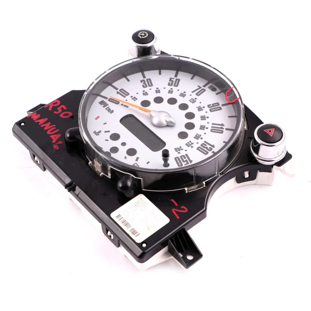 Speedometer Speedo Clock Instrument Cluster Manual to Mini Cooper One R50 R52 with Part number 6932506 Mini Cooper One R50 R52 Speedometer Speedo Clock Instrument Cluster Manual - SKU rhd-6932506-2 - Part number 6932506