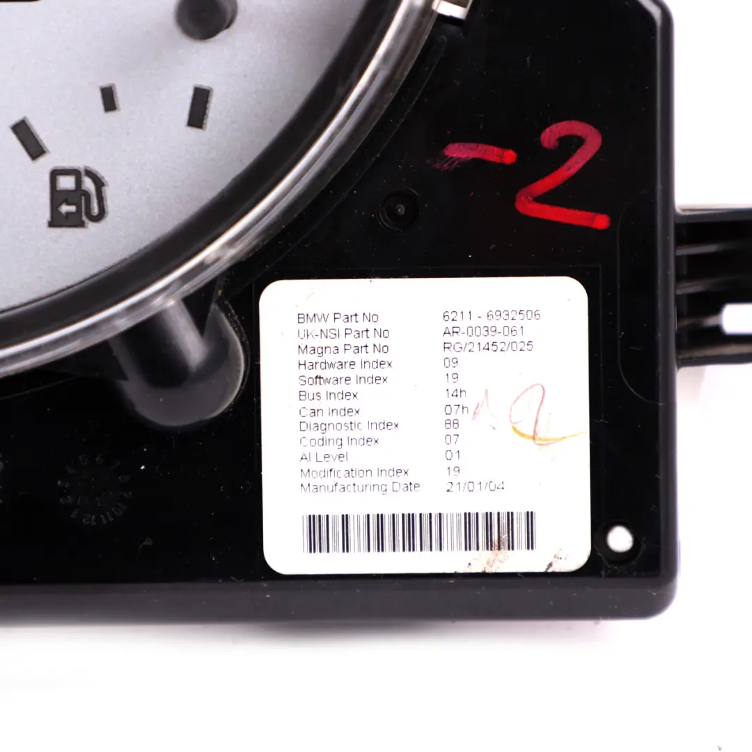 Mini Cooper One R50 R52 Speedometer Speedo Clock Instrument Cluster Manual - SKU rhd-6932506-2 - Part number 6932506