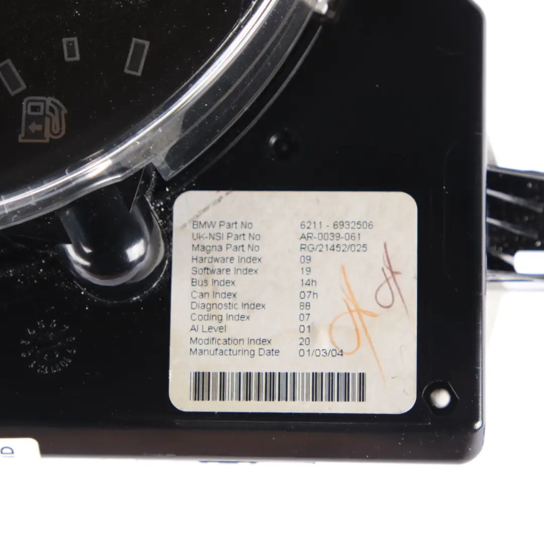 Instrument Cluster Set Mini R50 Speedometer Rev Clock Black Manual to with Part number 6932506 Instrument Cluster Set Mini R50 Speedometer Rev Clock Black Manual - SKU rhd-6932506-SET - Part number 6932506