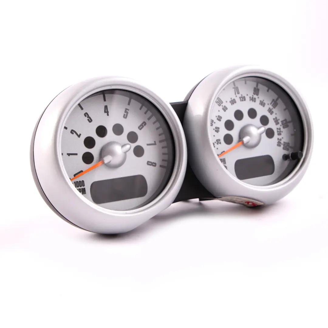 Clock Counter Speedo Dual Rev Silver to Mini Cooper One R50 R53 Twin with Part number 6932516 Mini Cooper One R50 R53 Twin Clock Counter Speedo Dual Rev Silver - SKU rhd-6932516 - Part number 6932516