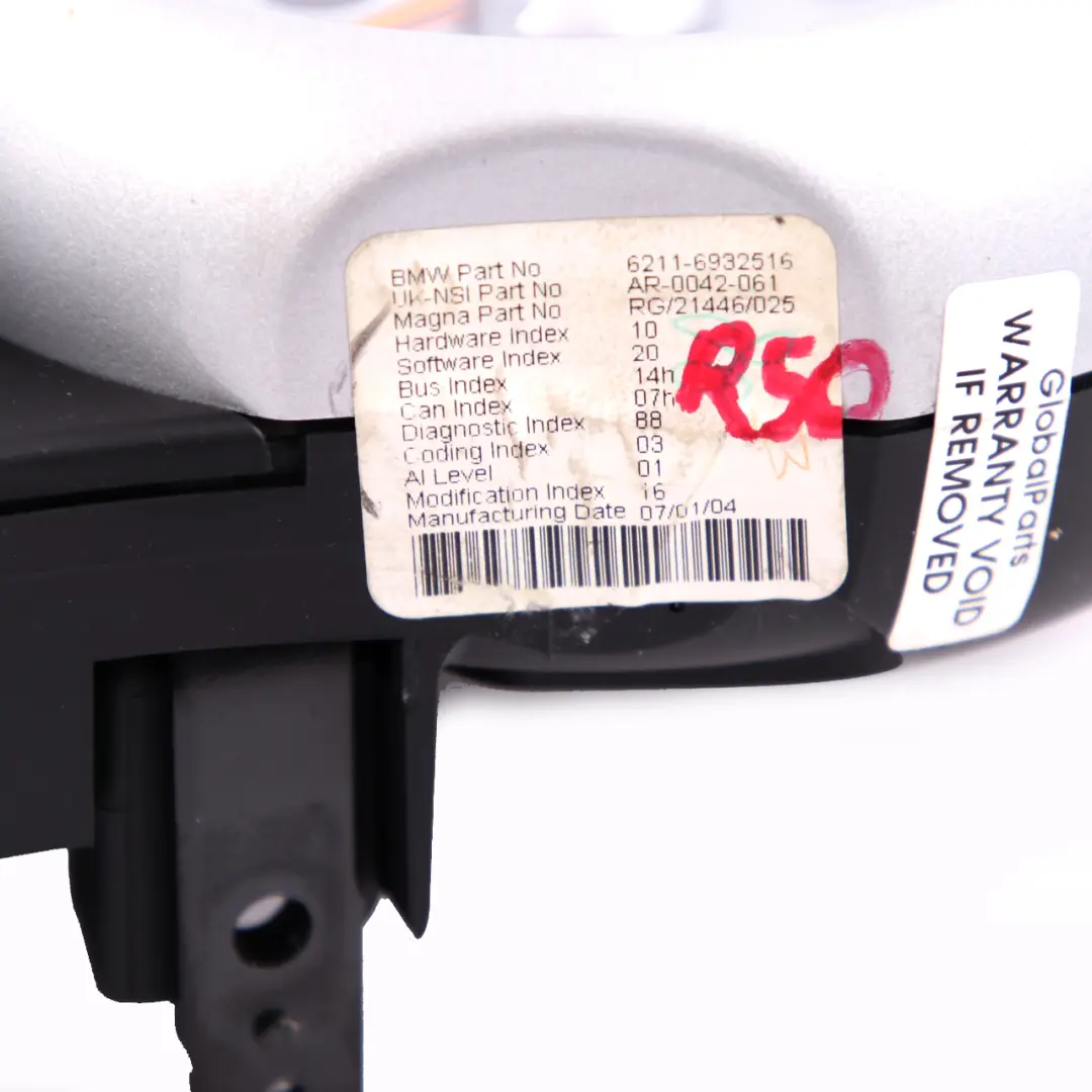 Mini Cooper One R50 R53 Twin Clock Counter Speedo Dual Rev Silver - SKU rhd-6932516 - Part number 6932516