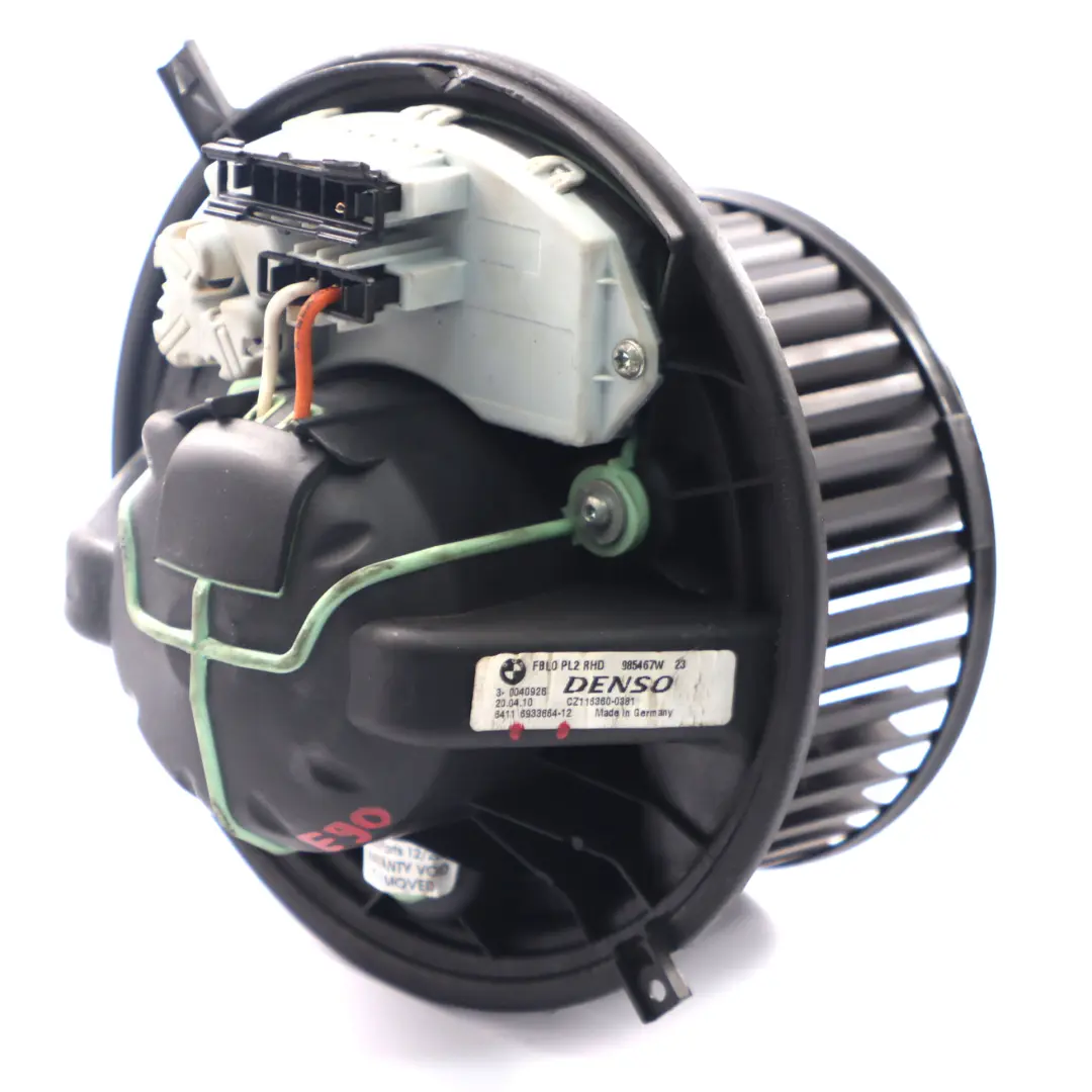Heater Fan Blower Unit Motor to BMW E81 E87 E90 E91 E92 E93 with Part number 6933664 BMW E81 E87 E90 E91 E92 E93 Heater Fan Blower Unit Motor - SKU rhd-6933664 - Part number 6933664