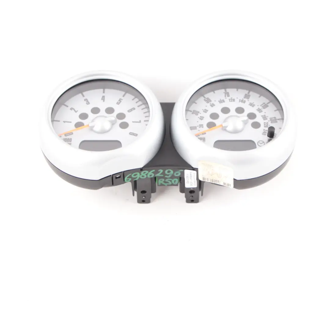 Speedo Meter Mini Cooper One R50 R53 Twin Clock Counter Cluster Silver to with Part number 6936296 Speedo Meter Mini Cooper One R50 R53 Twin Clock Counter Cluster Silver - SKU rhd-6936296 - Part number 6936296