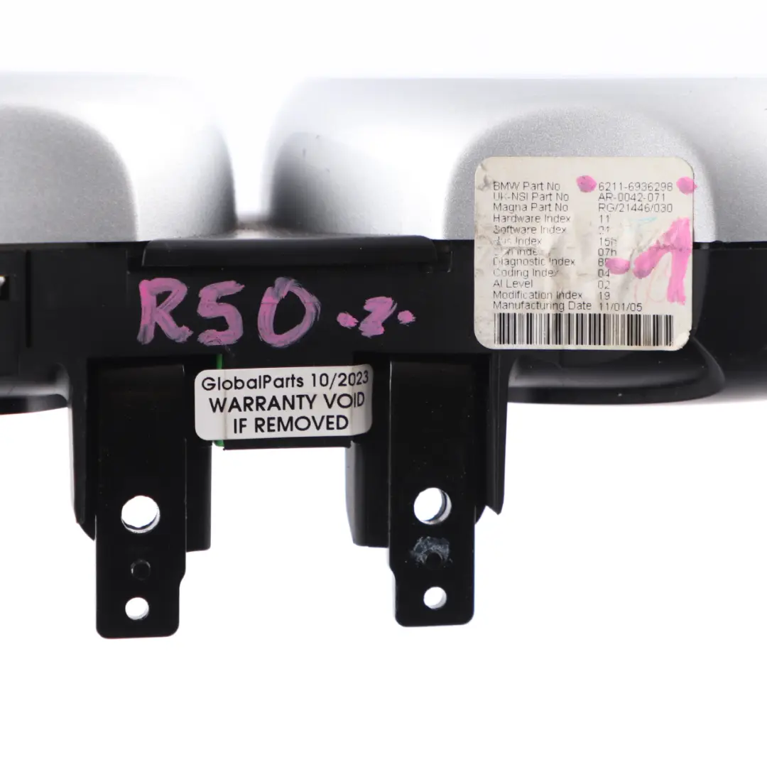 Clock Rev Counter Speedo Clocks Meter 6936298 to Mini Cooper One R50 R52 R53 Twin with Part number 6966492 Mini Cooper One R50 R52 R53 Twin Clock Rev Counter Speedo Clocks Meter 6936298 - SKU rhd-6936298-1 - Part number 6966492