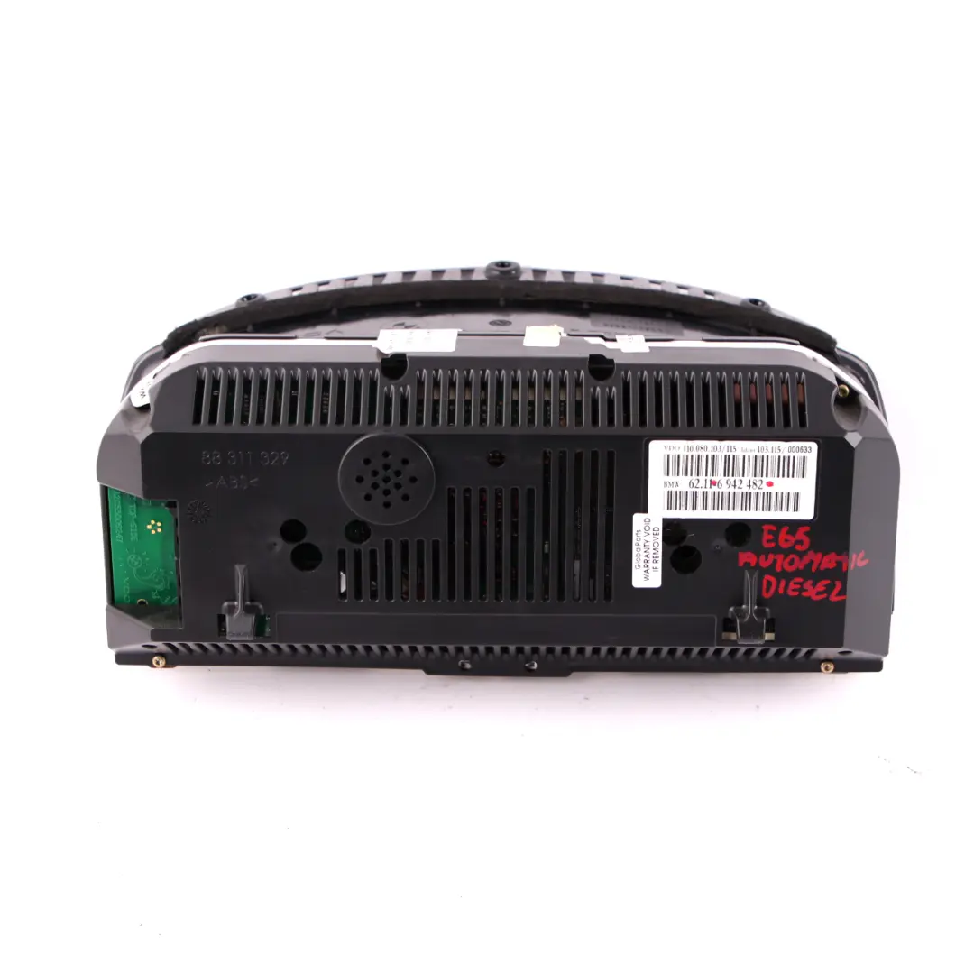 Instrument Cluster Speedometer Automatic Diesel to BMW 7 Series E65 E66 with Part number 6942482 BMW 7 Series E65 E66 Instrument Cluster Speedometer Automatic Diesel - SKU rhd-6942482 - Part number 6942482
