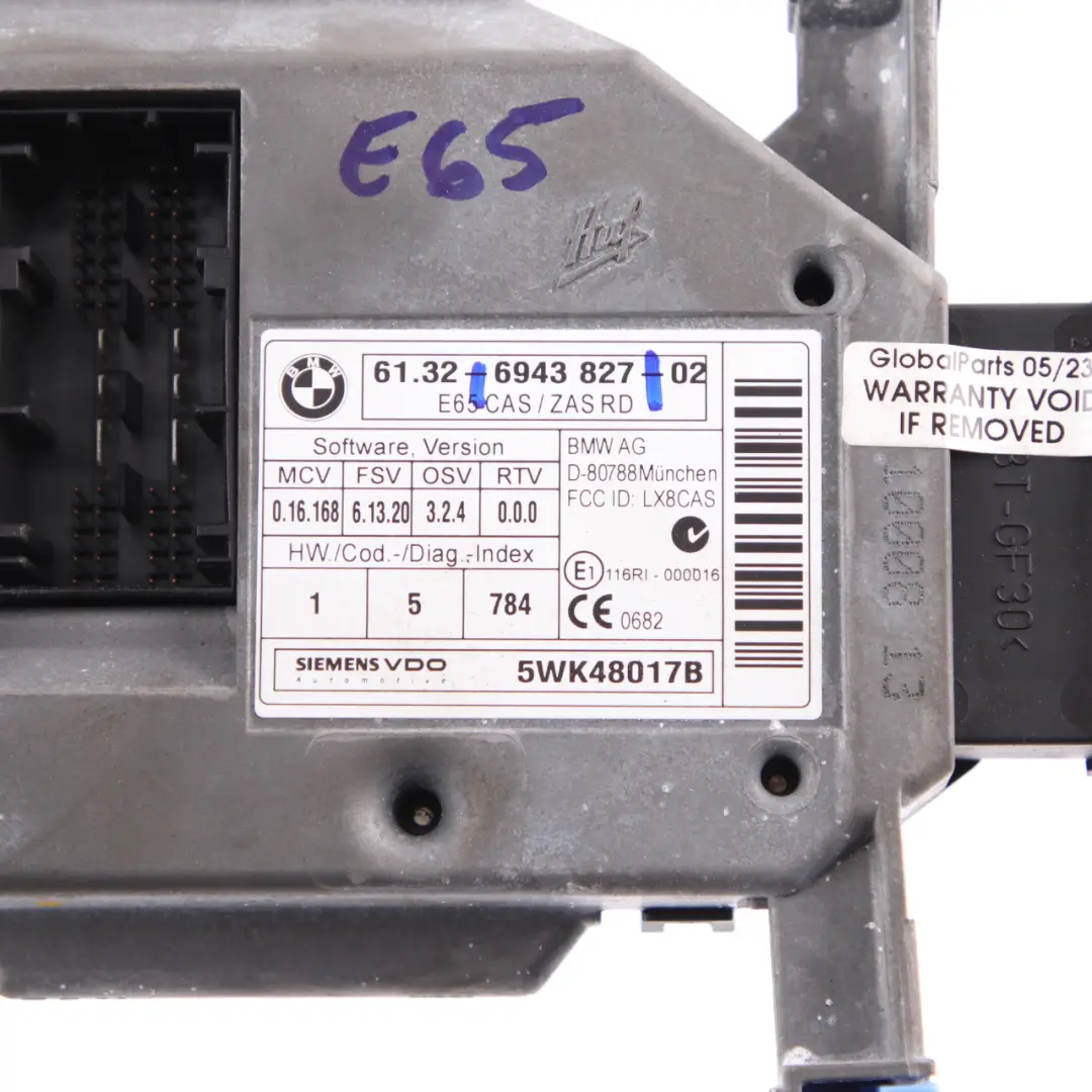  CAS Module BMW E65 E66 E67 Ignition Switch Unit Start Stop Button - SKU rhd-6943827 - Part number 6943827
