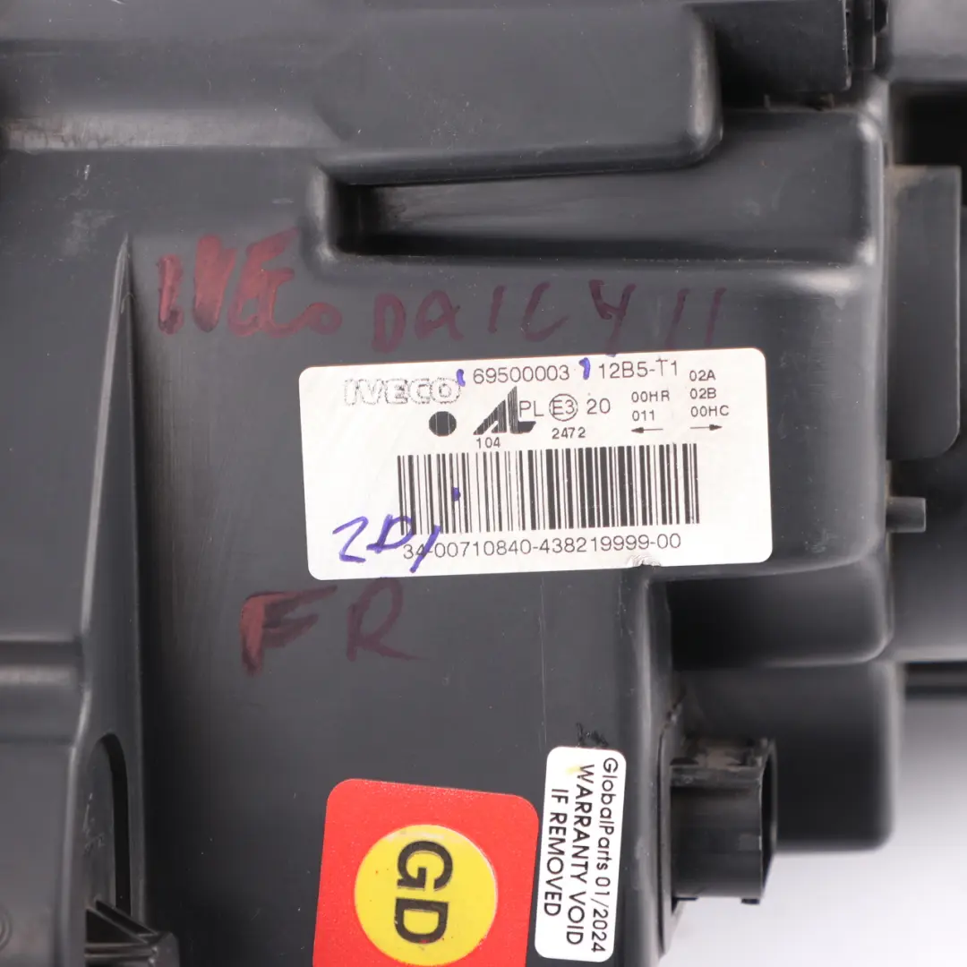 Headlamp Headlight Front Right O/S Lamp Light to Iveco Daily 3 with Part number 69500003 Iveco Daily 3 Headlamp Headlight Front Right O/S Lamp Light - SKU rhd-69500003 - Part number 69500003