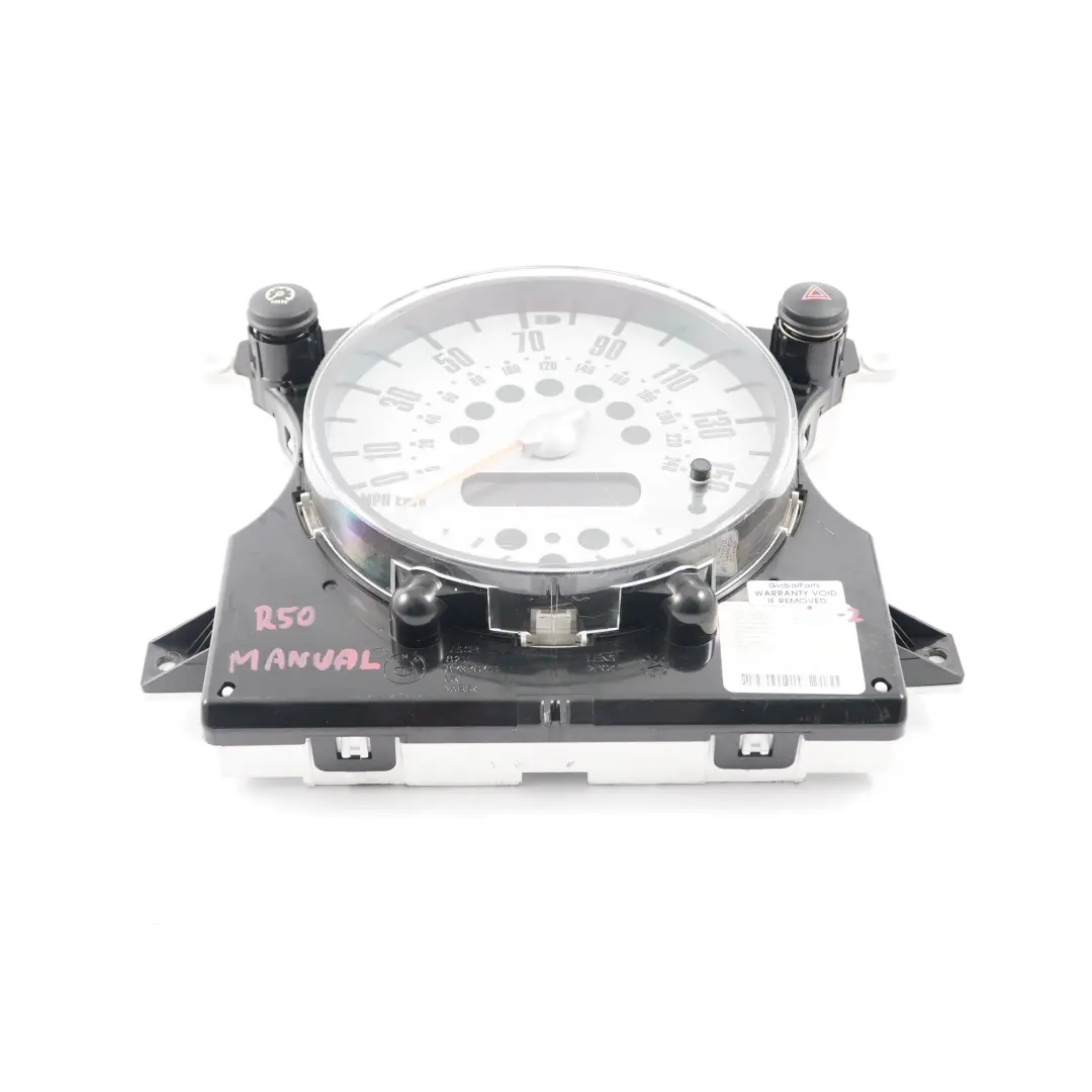 Speedometer Speedo Clock Instrument Cluster Manual to Mini Cooper R50 R52 with Part number 6953543 Mini Cooper R50 R52 Speedometer Speedo Clock Instrument Cluster Manual - SKU rhd-6953543-2 - Part number 6953543