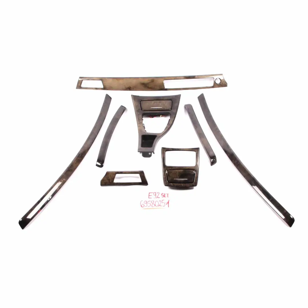 Dashboard Center Console Interior Trim Set Cover Poplar Woodgrain to BMW E92 1 with Part number 6958025 BMW E92 1 Dashboard Center Console Interior Trim Set Cover Poplar Woodgrain - SKU rhd-6958025-1 - Part number 6958025