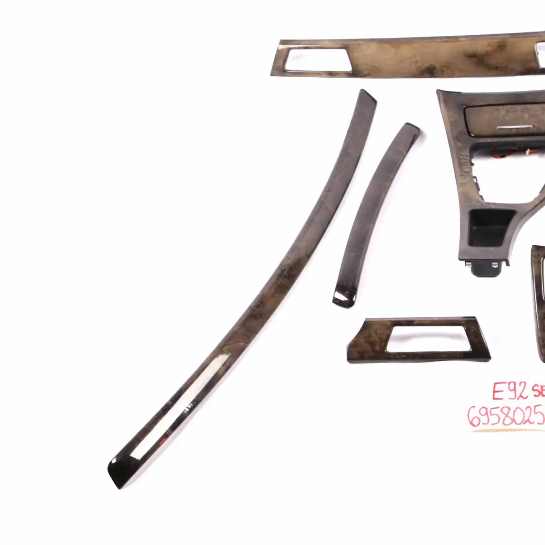 BMW E92 1 Dashboard Center Console Interior Trim Set Cover Poplar Woodgrain - SKU rhd-6958025-1 - Part number 6958025