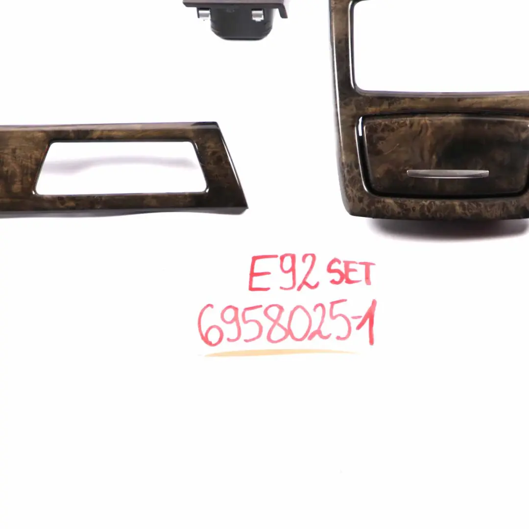BMW E92 1 Dashboard Center Console Interior Trim Set Cover Poplar Woodgrain - SKU rhd-6958025-1 - Part number 6958025