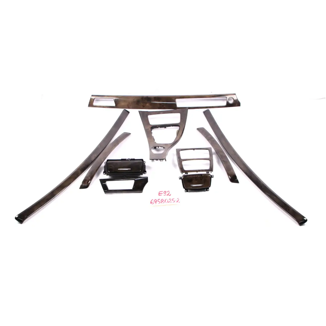 BMW 3 Series 2 E92 Interior Trim Set Cover Dash Poplar Woodgrain Grey - SKU rhd-6958025-2 - Part number 6958025