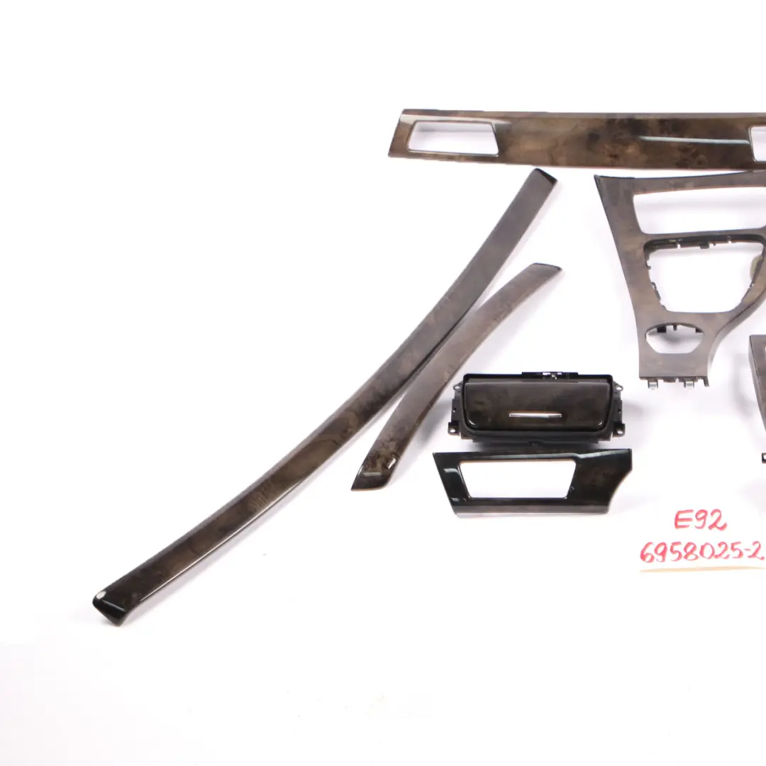 BMW 3 Series 2 E92 Interior Trim Set Cover Dash Poplar Woodgrain Grey - SKU rhd-6958025-2 - Part number 6958025