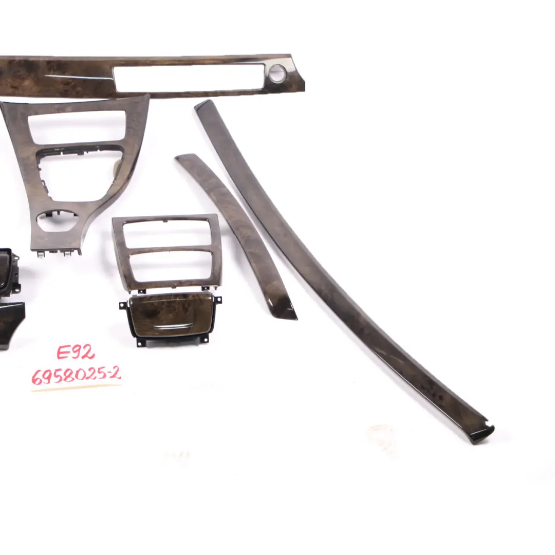 BMW 3 Series 2 E92 Interior Trim Set Cover Dash Poplar Woodgrain Grey - SKU rhd-6958025-2 - Part number 6958025
