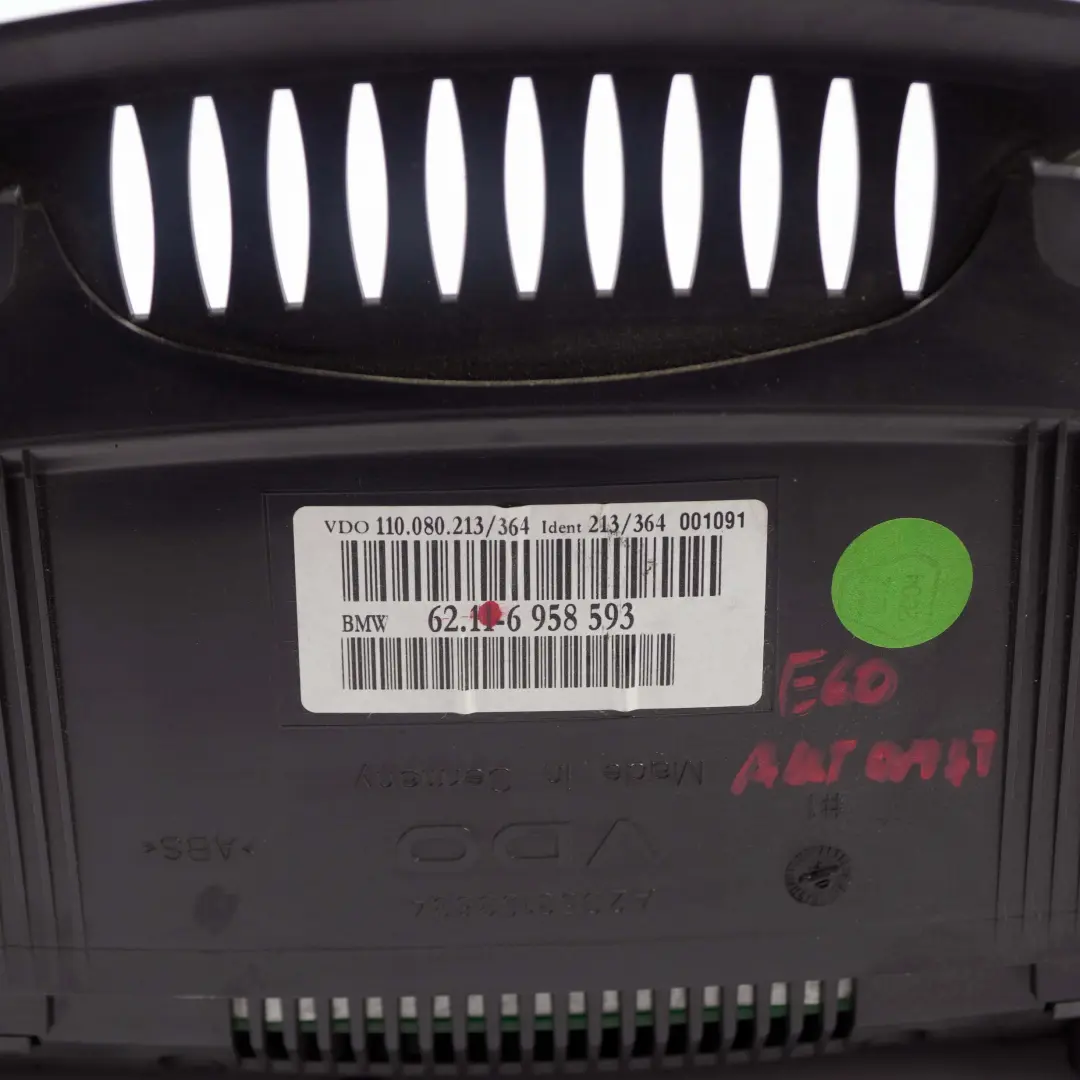 Instrument Cluster Speedo Clocks Petrol Automatic to BMW 5 E60 E61 with Part number 6958593 BMW 5 E60 E61 Instrument Cluster Speedo Clocks Petrol Automatic - SKU rhd-6958593 - Part number 6958593