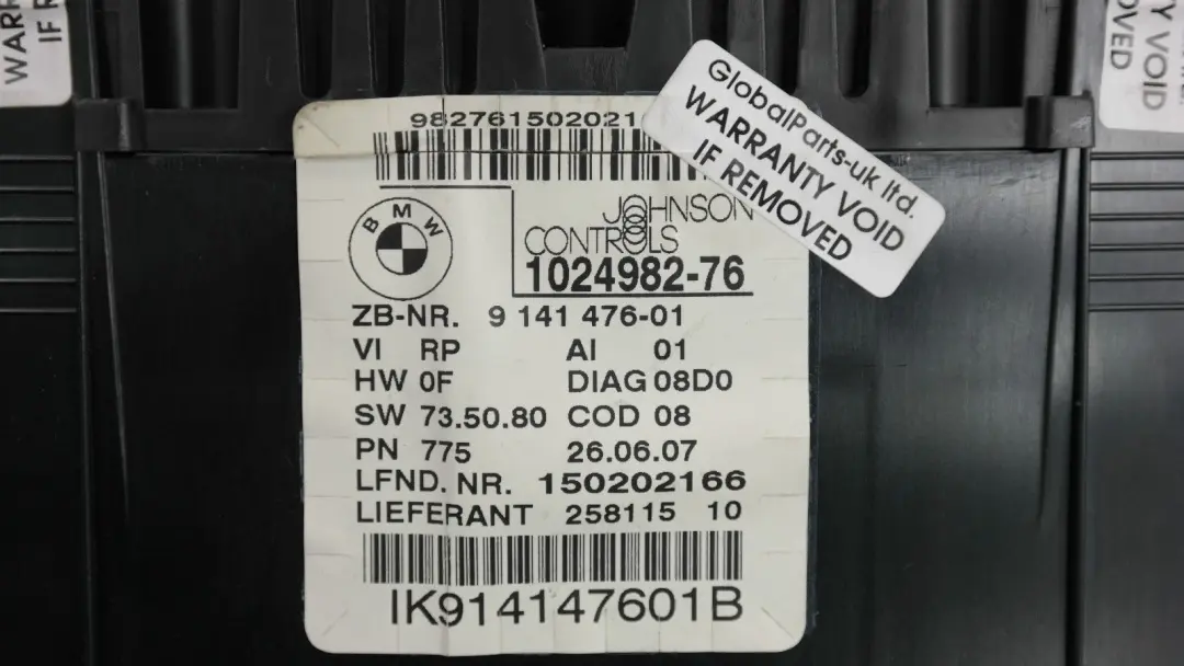 BMW 1 Series E81 E87 E88 Diesel Instrument Cluster Speedo Clocks Meter 6961478 - SKU rhd-6961478 - Part number 9141476