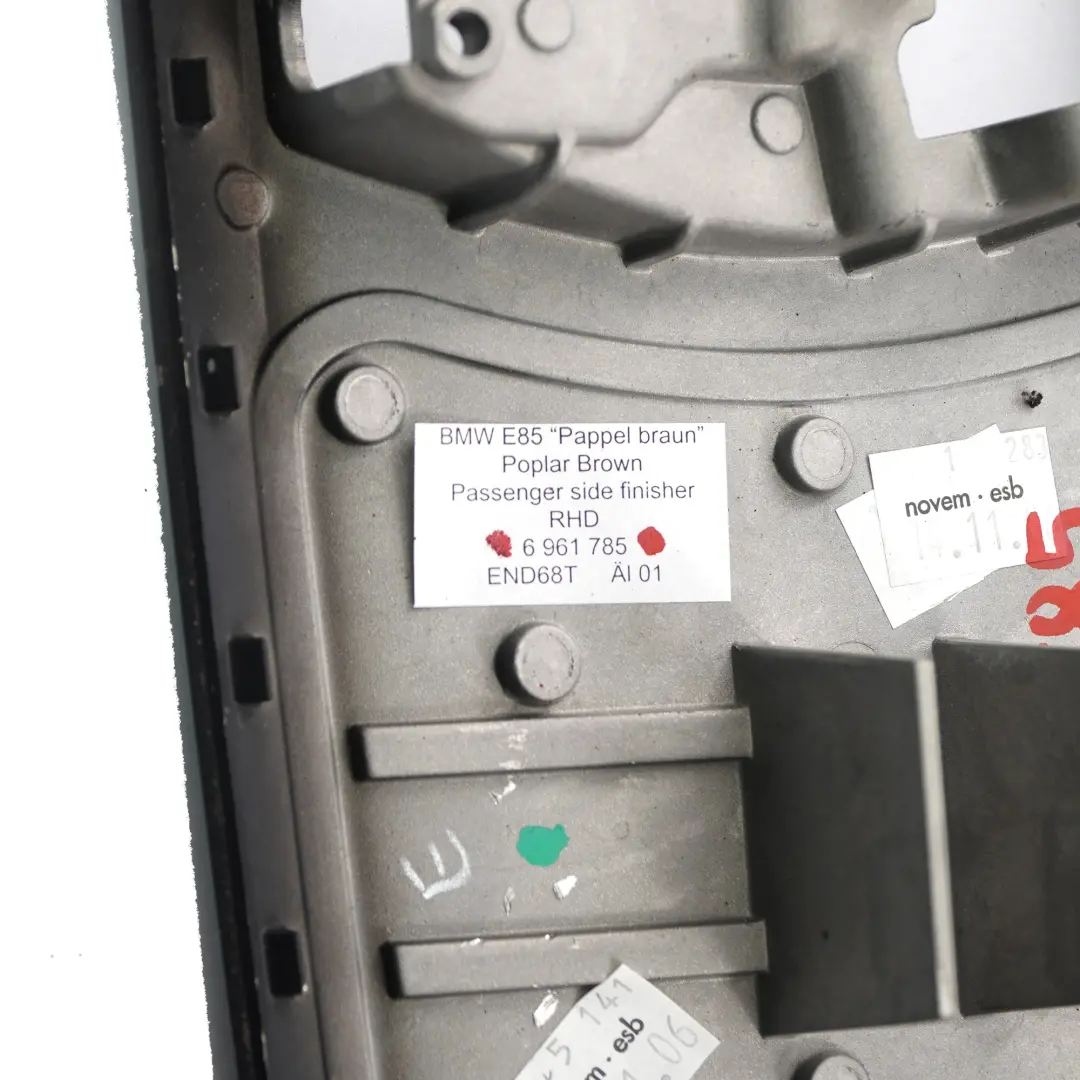 BMW Z4 E85 Decor Trim Strip Cover Dashboard Left N/S Poplar Woodgrain Brown - SKU rhd-6961785 - Part number 6961785