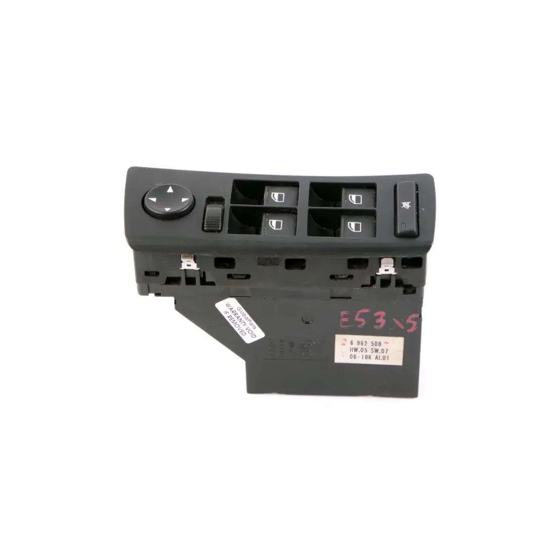 Window Lifter Switch Driver Door Right Control Unit O/S to BMW X5 E53 with Part number 6962508 BMW X5 E53 Window Lifter Switch Driver Door Right Control Unit O/S - SKU rhd-6962508 - Part number 6962508