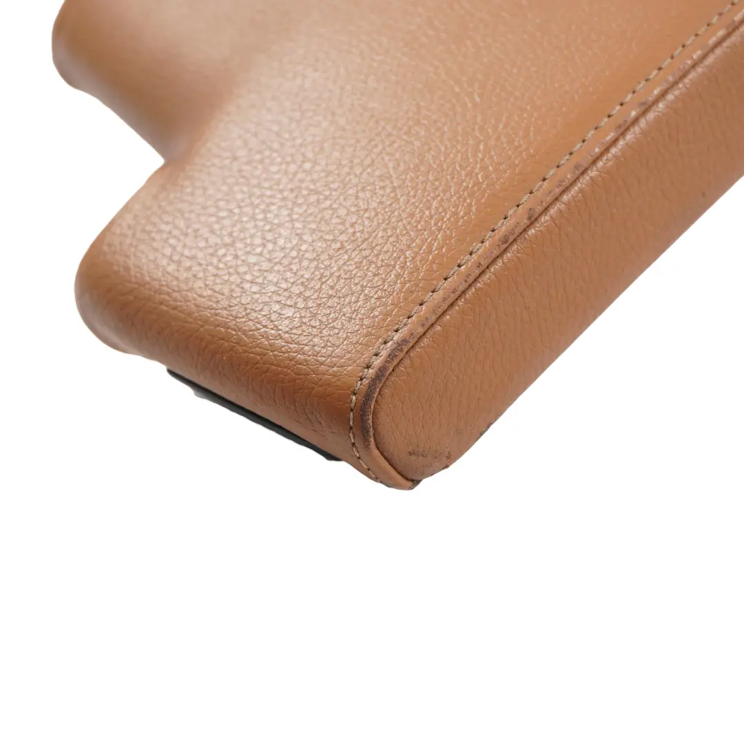 Leather Cover Centre Console Armrest Sattelbraun Brown to BMW E90 E91 LCI with Part number 6965744 BMW E90 E91 LCI Leather Cover Centre Console Armrest Sattelbraun Brown - SKU rhd-6965744 - Part number 6965744