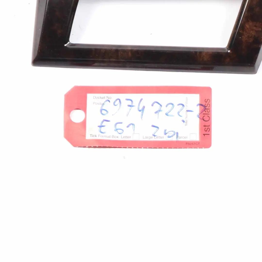 Trim BMW E60 E61 LCI Set Decor Strip Interior Cover Dark Wood Dunkel to Dash with Part number 6974722 Dash Trim BMW E60 E61 LCI Set Decor Strip Interior Cover Dark Wood Dunkel - SKU rhd-6974722-2 - Part number 6974722