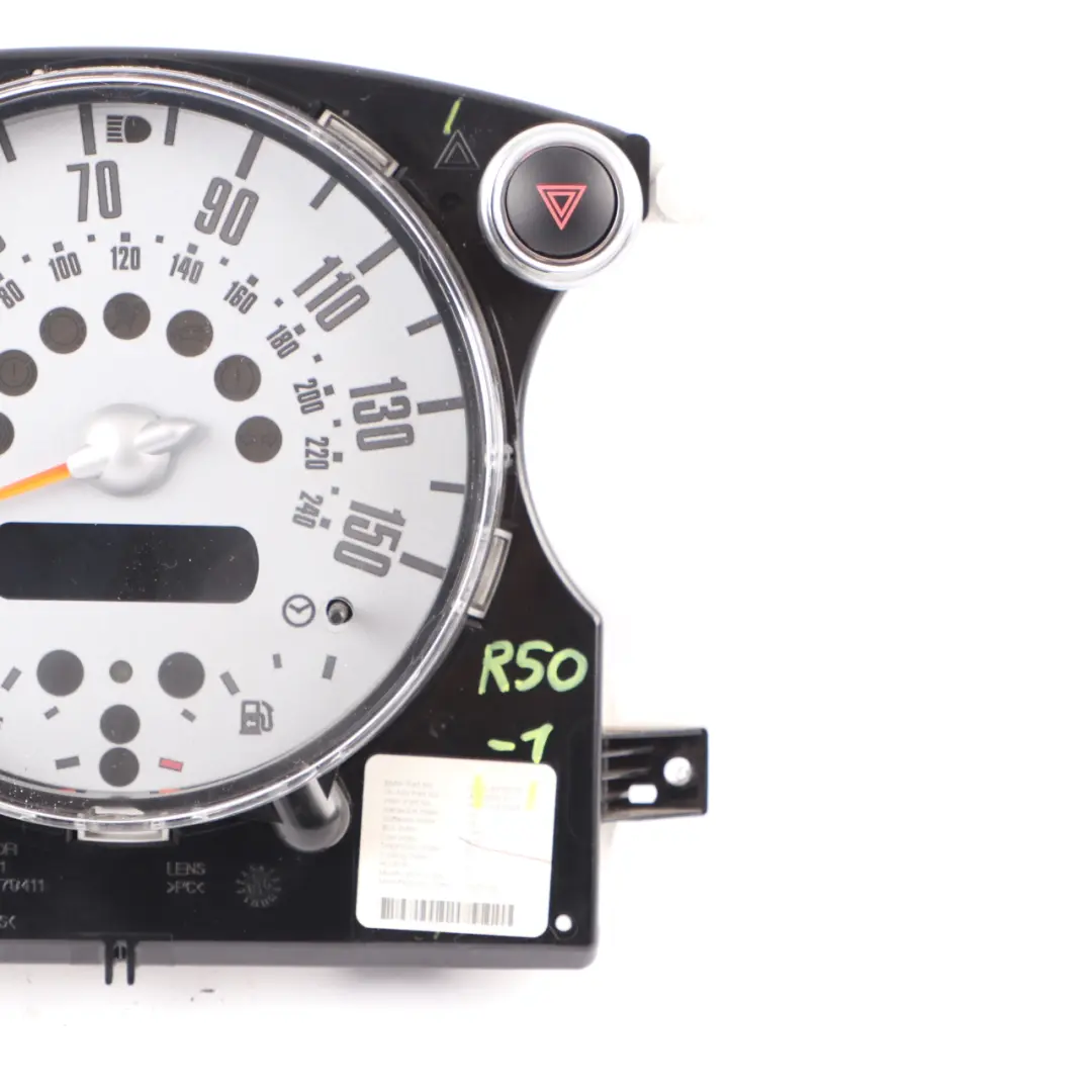 Speedometer Speedo Clock Instrument Cluster Manual to Mini Cooper R50 R52 with Part number 6978318 Mini Cooper R50 R52 Speedometer Speedo Clock Instrument Cluster Manual - SKU rhd-6978318-1 - Part number 6978318