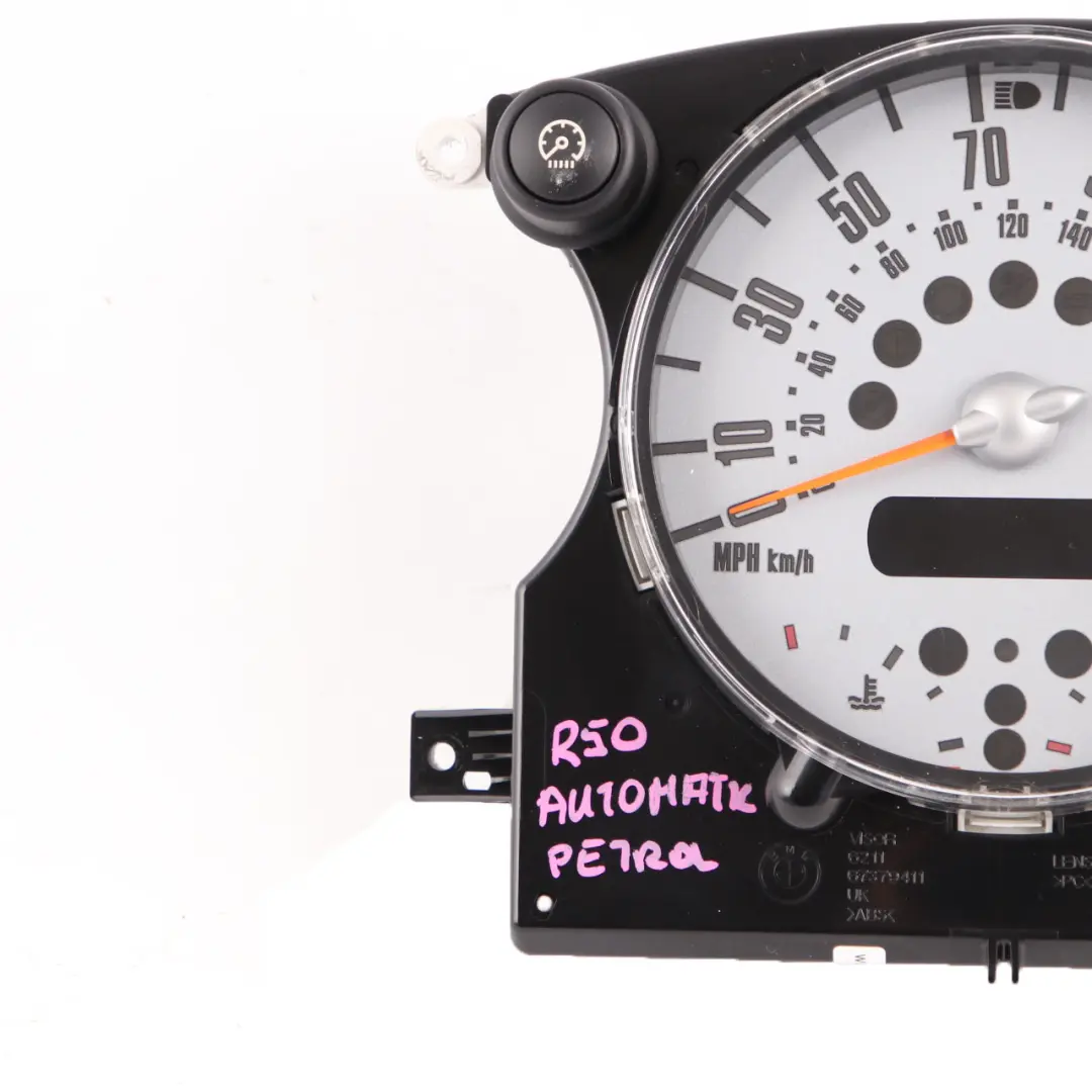 Speedo Clock Mini R50 R52 3 Speedometer Instrument Cluster Automatic to with Part number 6978318 Speedo Clock Mini R50 R52 3 Speedometer Instrument Cluster Automatic - SKU rhd-6978318-3 - Part number 6978318