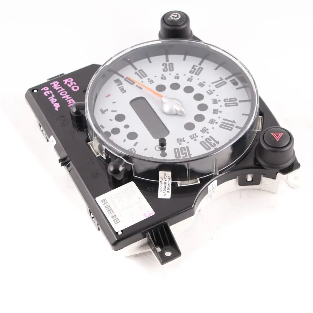 Speedo Clock Mini R50 R52 3 Speedometer Instrument Cluster Automatic to with Part number 6978318 Speedo Clock Mini R50 R52 3 Speedometer Instrument Cluster Automatic - SKU rhd-6978318-3 - Part number 6978318