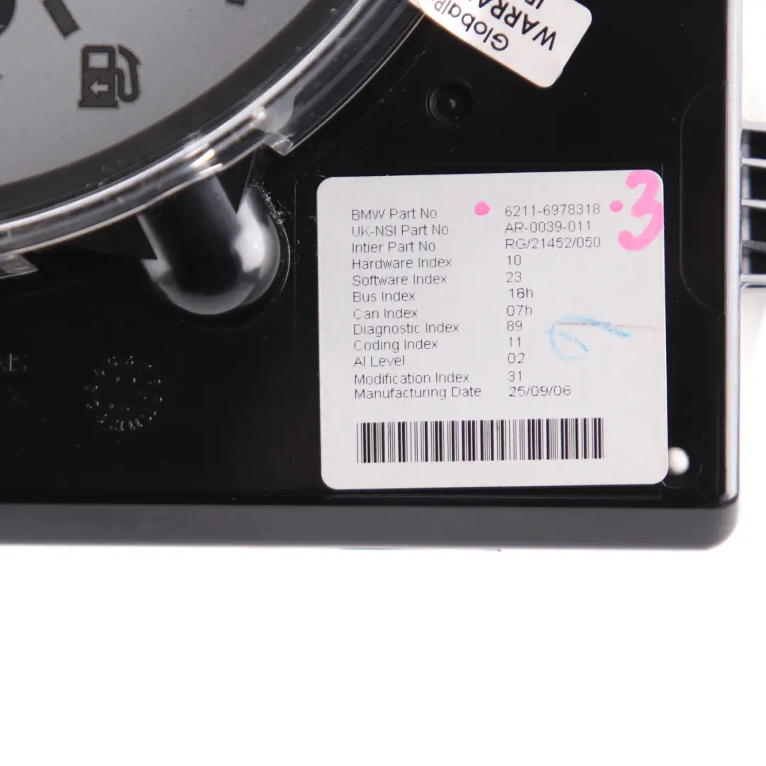 Speedo Clock Mini R50 R52 3 Speedometer Instrument Cluster Automatic to with Part number 6978318 Speedo Clock Mini R50 R52 3 Speedometer Instrument Cluster Automatic - SKU rhd-6978318-3 - Part number 6978318