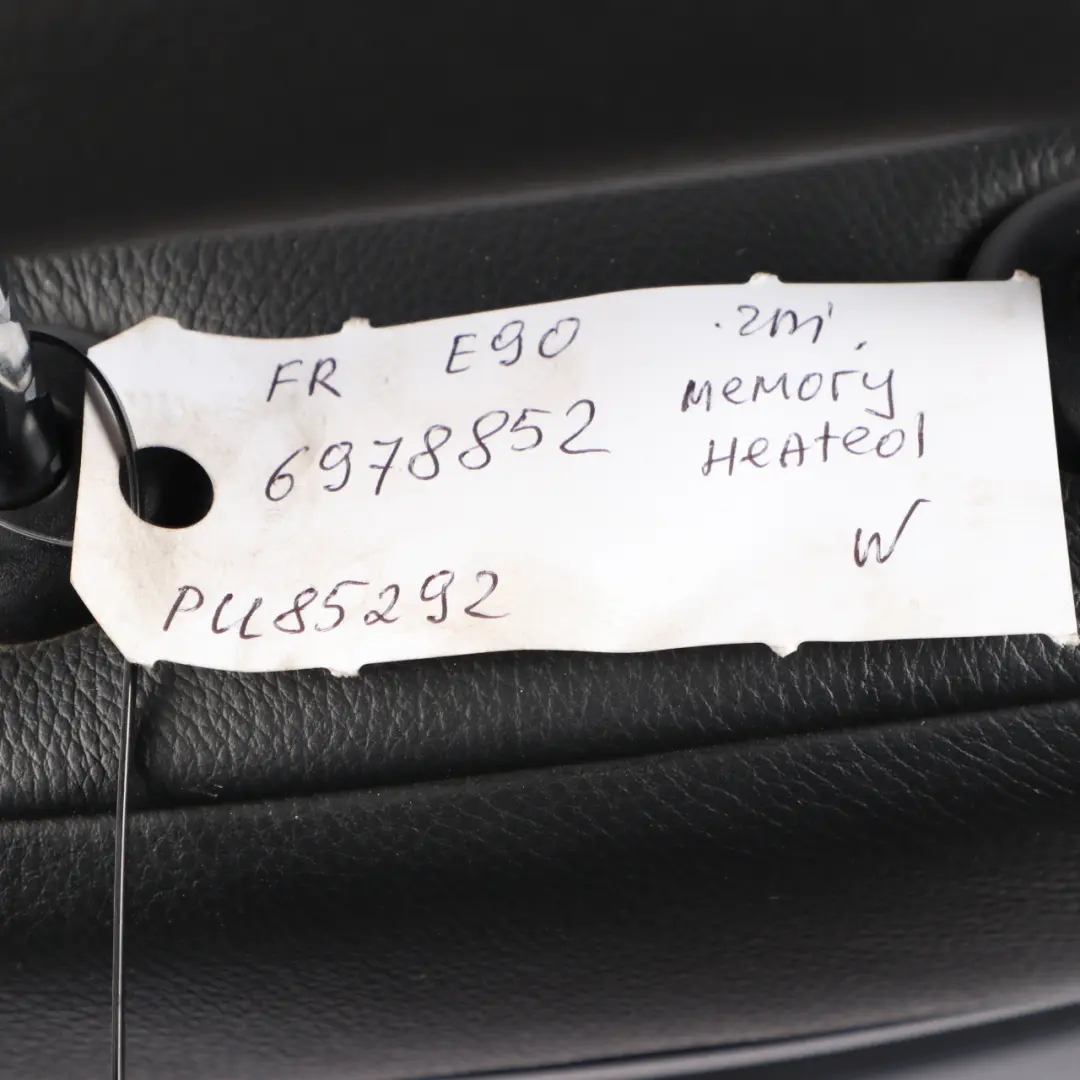 Heated Black Leather Front Right O/S Driver Side Seat Memory to BMW E92 Coupe with Part number 6978852 BMW E92 Coupe Heated Black Leather Front Right O/S Driver Side Seat Memory - SKU rhd-6978852 - Part number 6978852