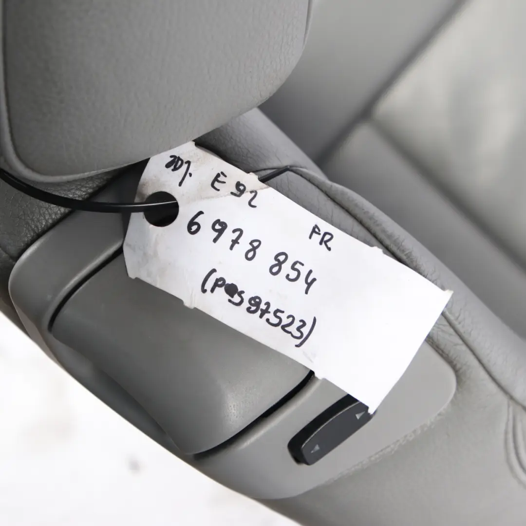 Front Right O/S Driver Side Seat Grey Leather Dakota Memory to BMW 3 Series E92 with Part number 6978854 BMW 3 Series E92 Front Right O/S Driver Side Seat Grey Leather Dakota Memory - SKU rhd-6978854-1 - Part number 6978854