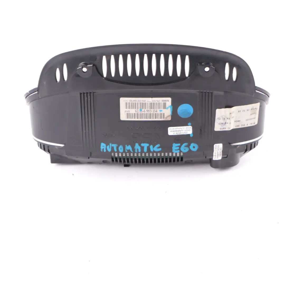 Instrument Cluster Speedo Clocks Automatic Diesel to BMW E60 E61 with Part number 6983154 BMW E60 E61 Instrument Cluster Speedo Clocks Automatic Diesel - SKU rhd-6983154-1 - Part number 6983154